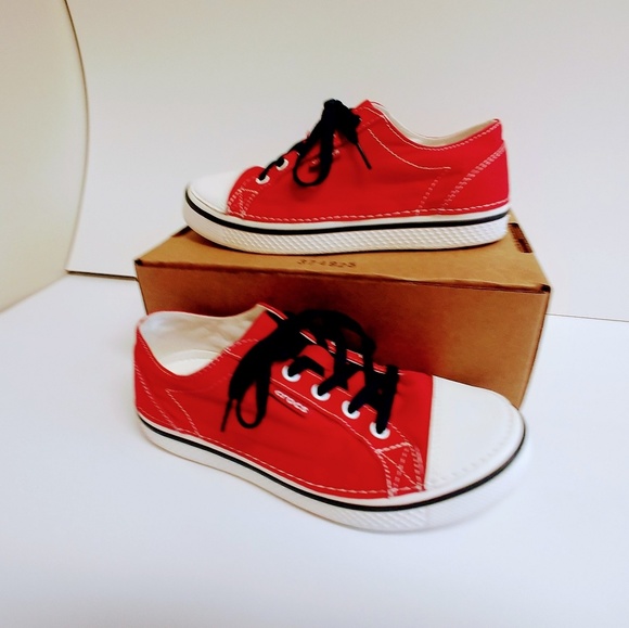 Crocs Red Canvas lace-up sneaker 4 M - Picture 2 of 8